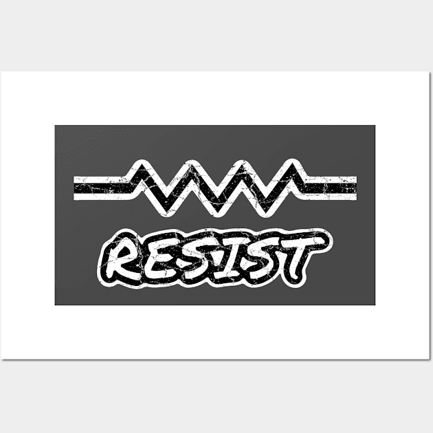 Resist with Electrical Resistor Component Symbol Wall Art by JoeHx